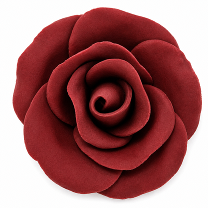 Burgundy Rose Gum Paste Flower - 2" Cake Decoration