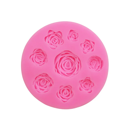 Rose Fondant & Gum Paste Asst Sizes Silicone Mold – 9 Flowers