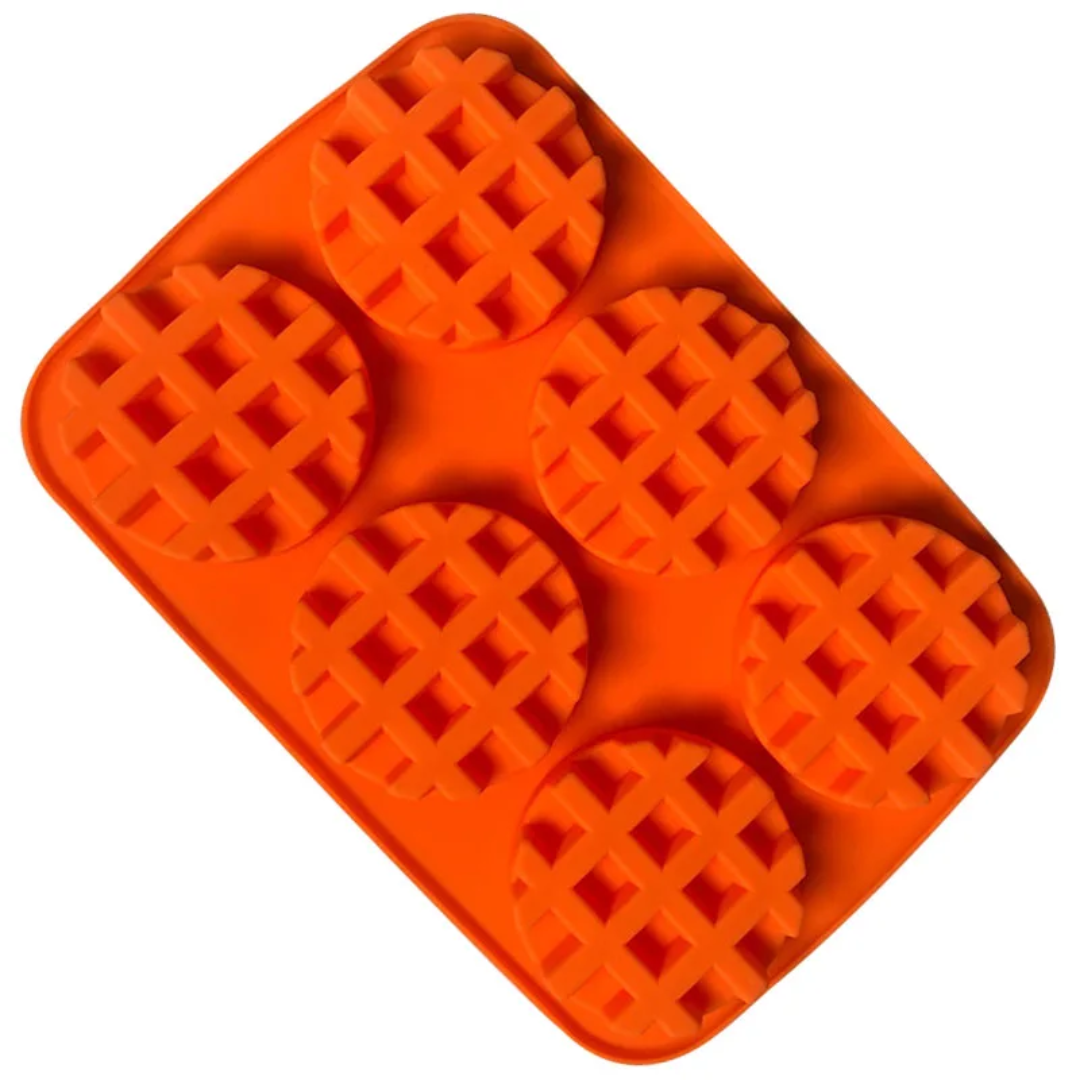 Waffle Silicone Baking Mold – 6 Cavity