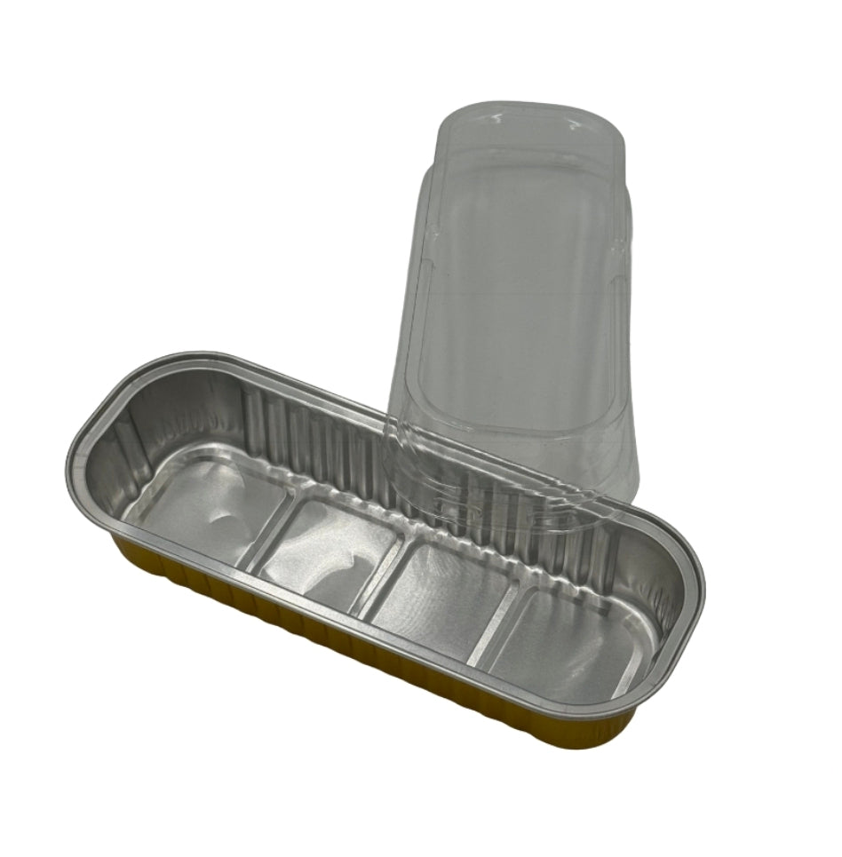 Disposable Mini Loaf Pans With Lids Gold 5 Count