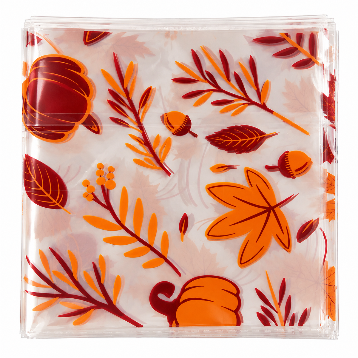 Fall Cellophane Treat Bags – Rust & Burgundy, 10.5 x 5 Inches, 20 Count