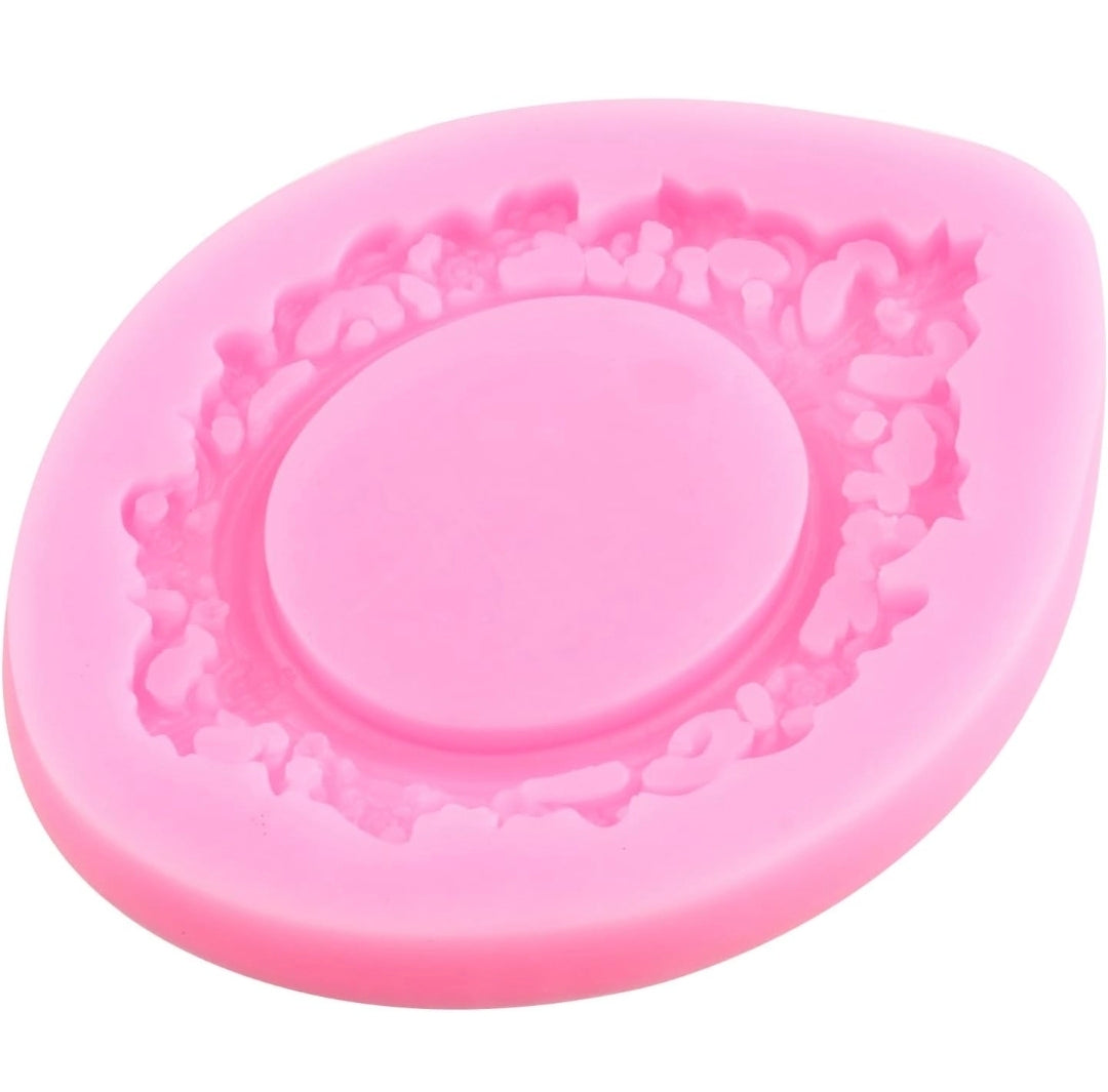 Oval Frame Mold Fondant & Chocolate Silicone Cameo Mold