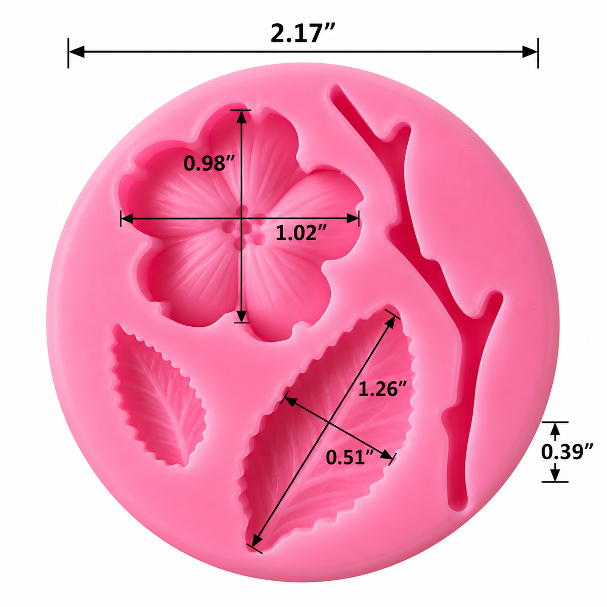 Cherry Blossom Flower, Leaf & Branch Fondant Silicone Mold