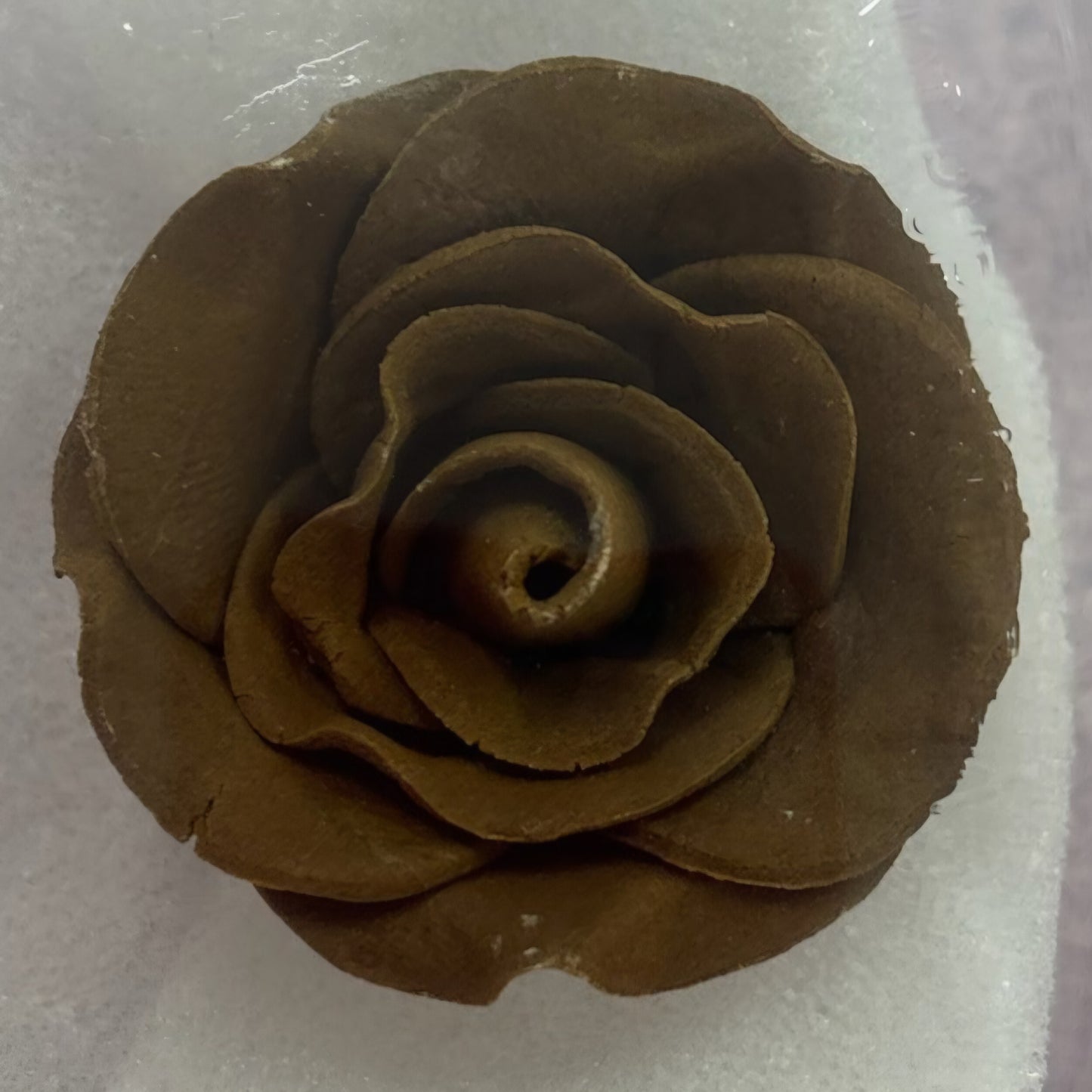 Chocolate Brown Rose Gum Paste Flower - 2" Cake Decoration