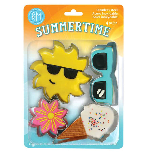 Summertime Cookie Cutter Set - Sun, Ice Cream, Flower, Sunglasses