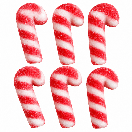 Edible Candy Cane Decorations for Cakes & Cupcakes – 6 Count