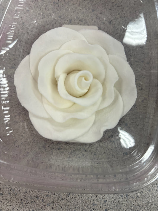 White Gum Paste Rose XL 3 Inch | White Rose Gumpaste Wedding Cake Decorations