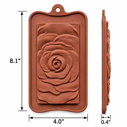 Single Rose Cookie Bar Silicone Mold