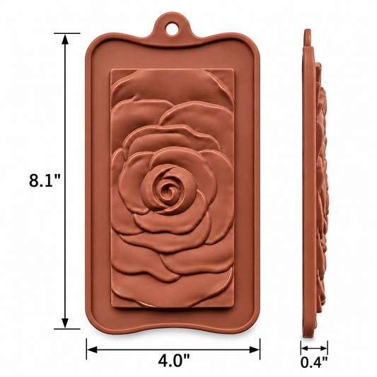Single Rose Cookie Bar Silicone Mold