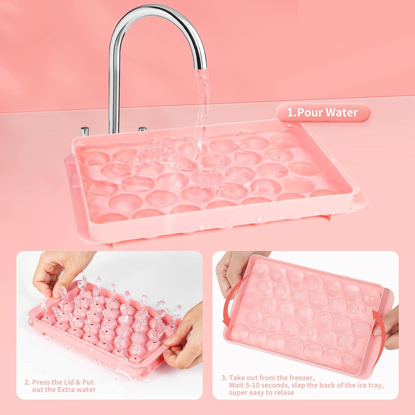 Round Ice Cube Tray - 2 Piece Ice Ball Tray