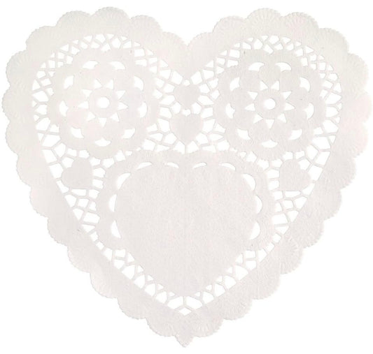 White Heart Doilies 30ct