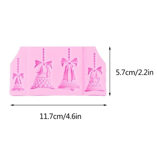 Christmas Bells Silicone Mold 4 Cavity