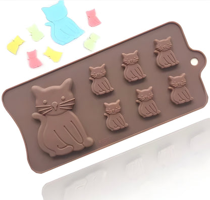 Mama Cat & Kittens Silicone Chocolate Mold