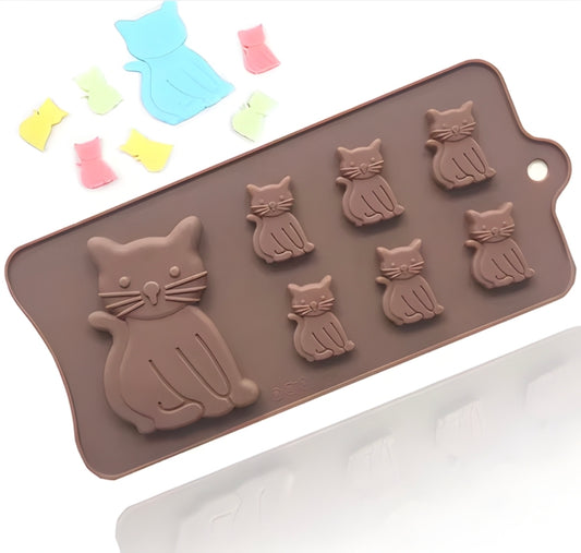Mama Cat & Kittens Silicone Chocolate Mold