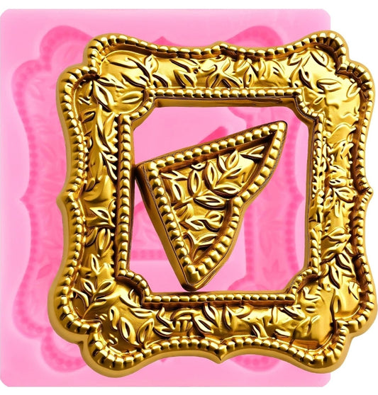 Decorative Frame Silicone Mold Fondant & Chocolate Plaque Mold