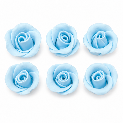 Rosebud Gum Paste Flower Blue 6 Count