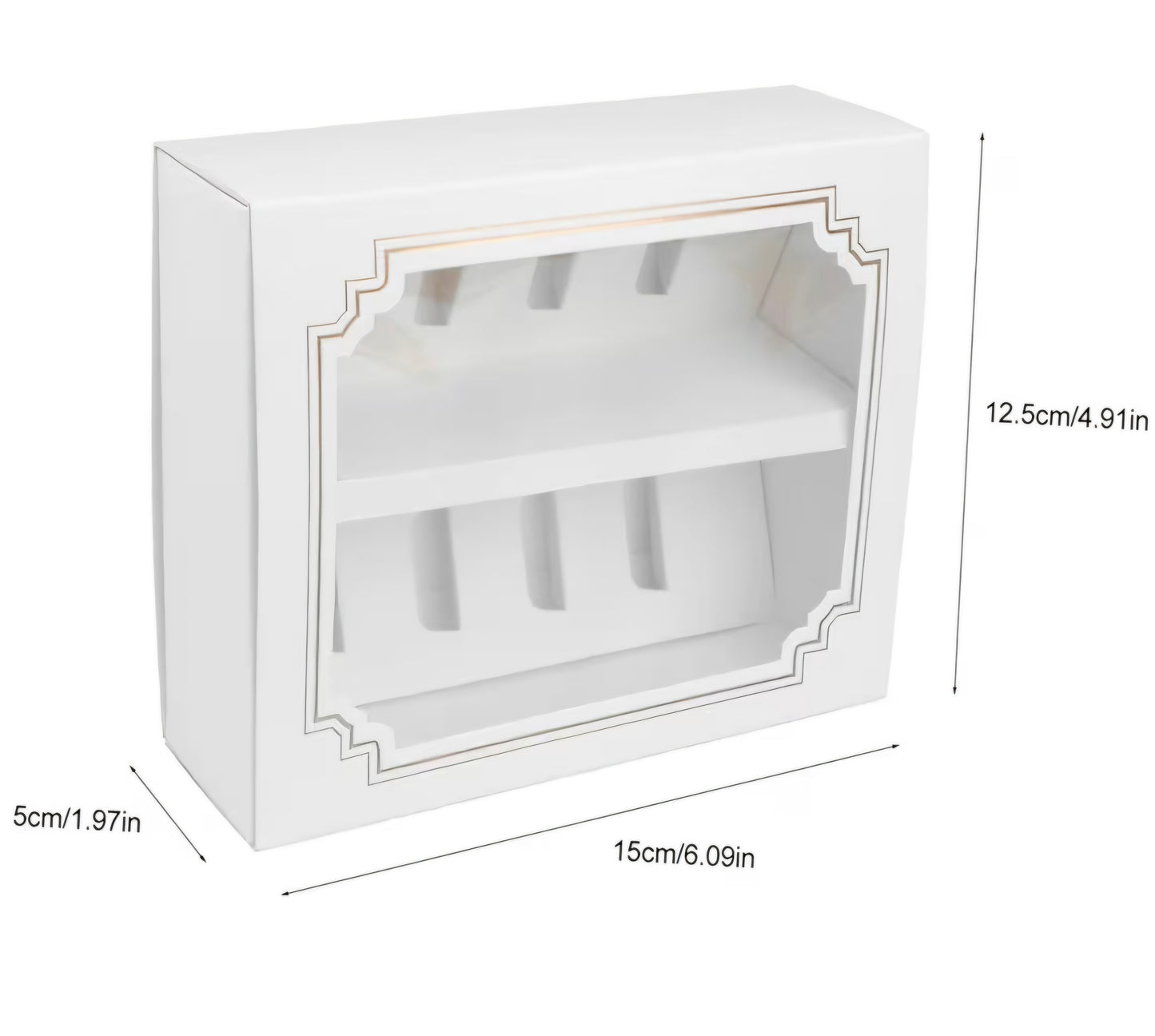 White Window Macaron Box – Holds 10