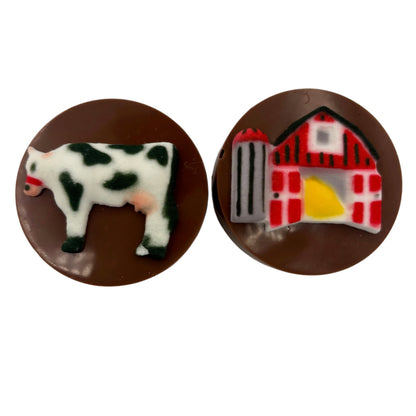 Farm Animal Edible Cake Decorations – Barnyard Icing Toppers 8 Count