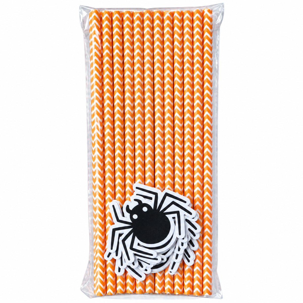 Halloween Spider Paper Straws for Drinks & Cake Pops 24 Count