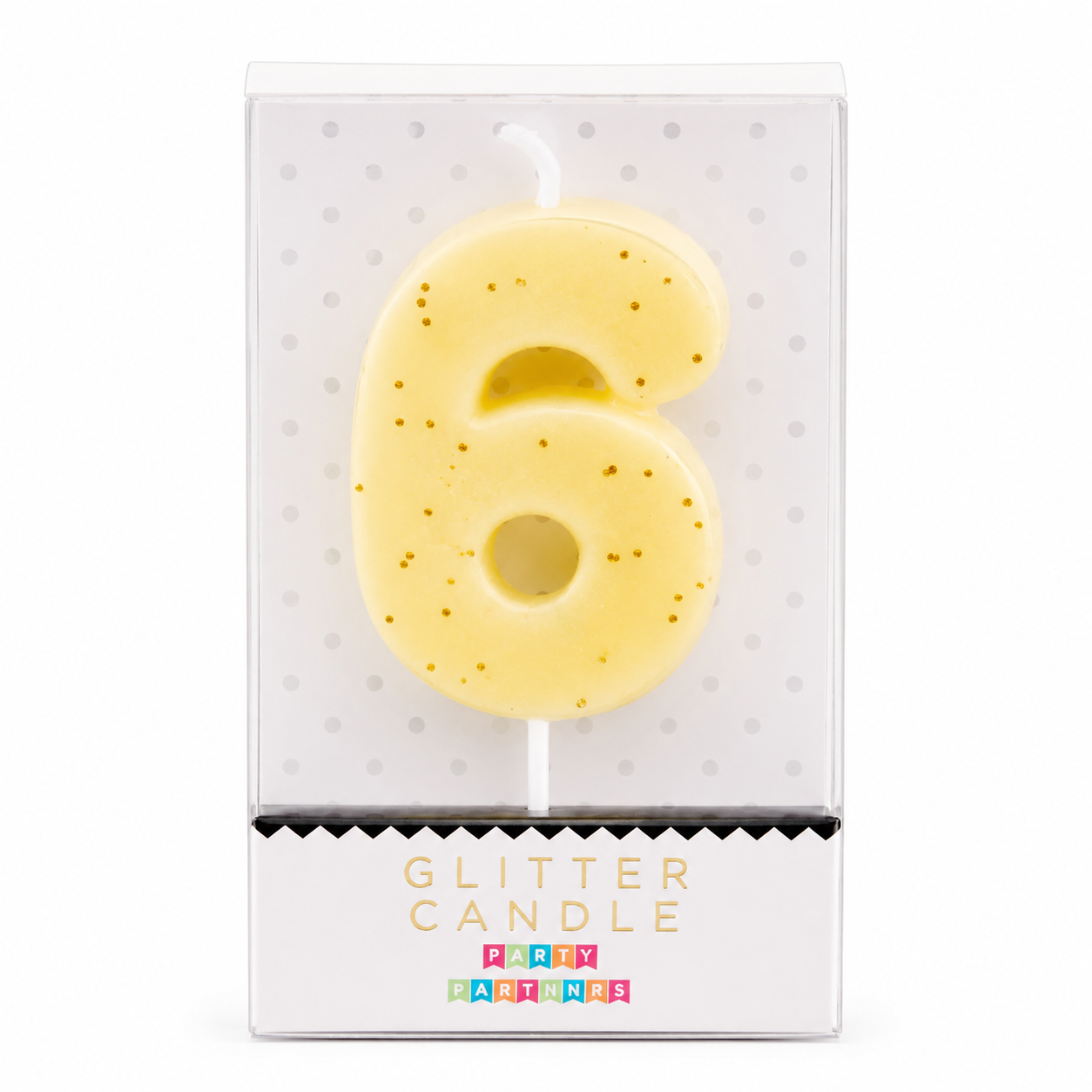 Pastel Yellow Birthday Candle Age 6