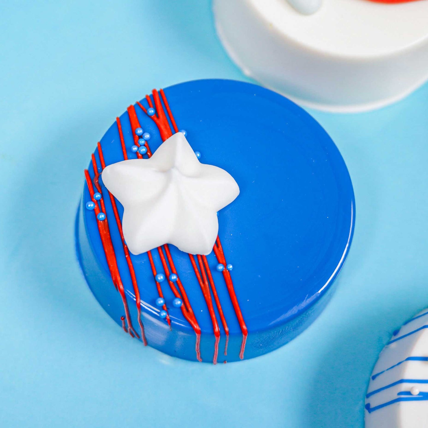 Red White Blue Star Cupcake Toppers – Edible Decorations for July 4th, 12 Count