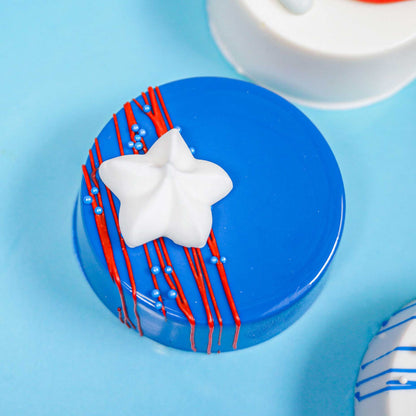 Red White Blue Star Cupcake Toppers – Edible Decorations for July 4th, 12 Count