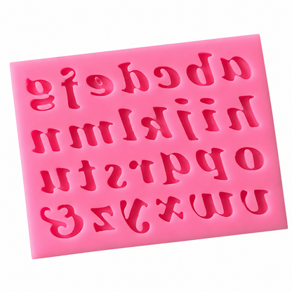 Lowercase Italic Alphabet Fondant & Gum Paste Silicone Mold