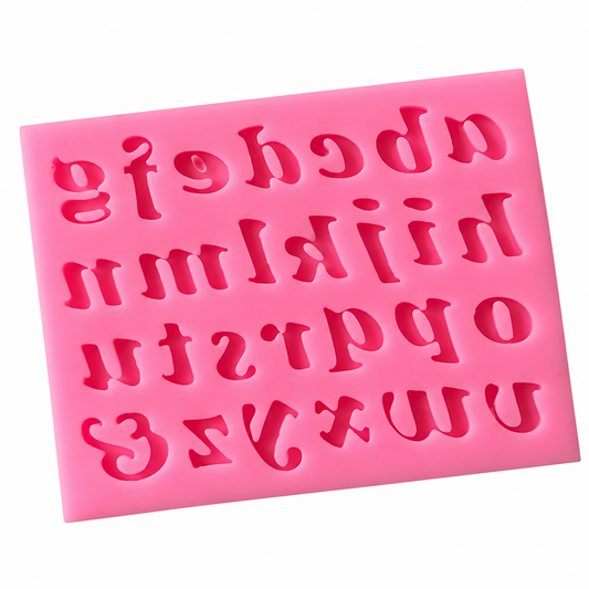 Lowercase Italic Alphabet Fondant & Gum Paste Silicone Mold