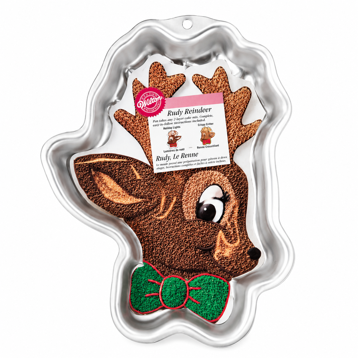 Wilton Rudy Reindeer Cake Pan Christmas New w/ Insert Aluminum Vintage 2000