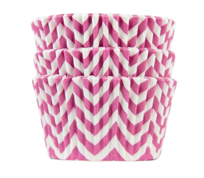 Pink Chevron Cupcake Liners 50-count