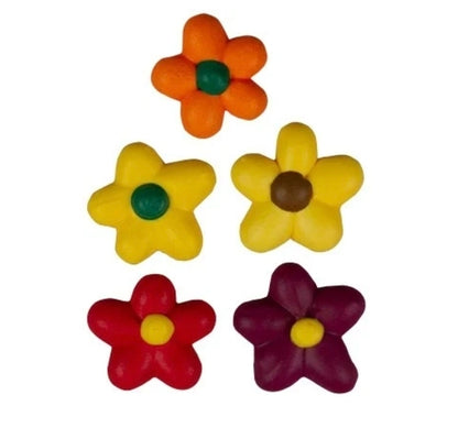 Autumn Flower Royal Icing Decorations – 1 1/8 Inch, 10 Count