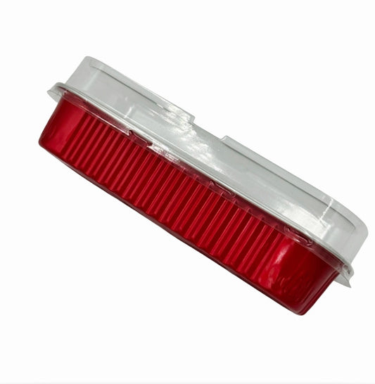 Disposable Mini Loaf Pans With Lids Red 5 Count