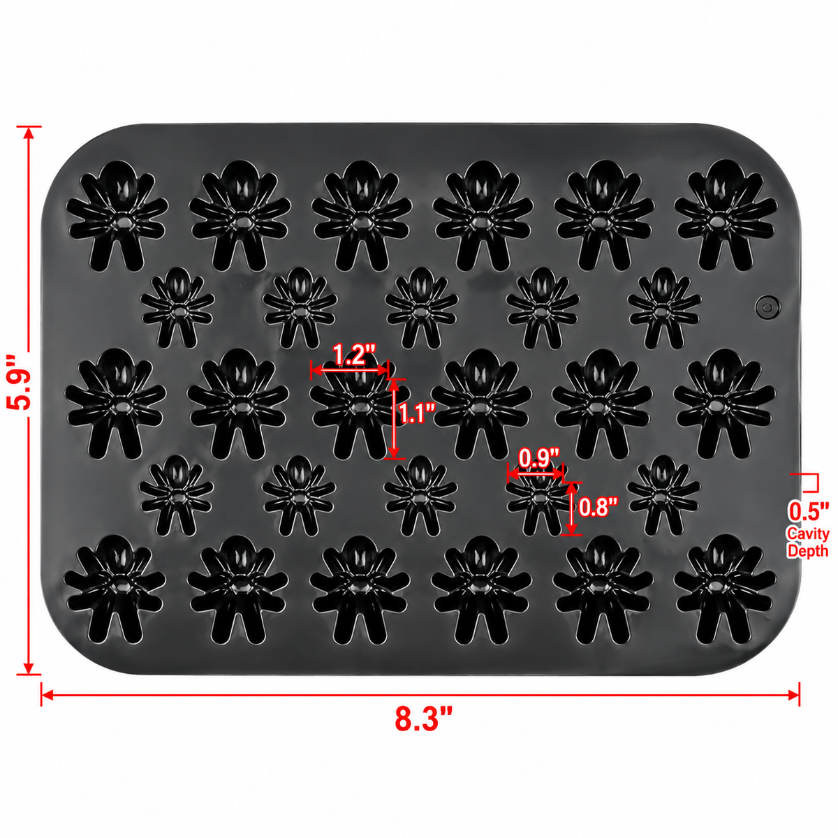 Large & Small Spider Silicone Chocolate & Gummy Mold | 28 Cavity