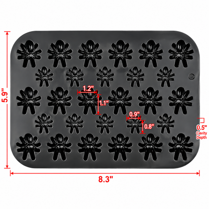 Large & Small Spider Silicone Chocolate & Gummy Mold | 28 Cavity