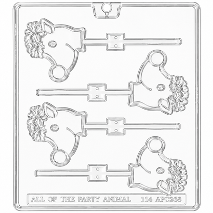 Reindeer Head Chocolate Lollipop Mold – 4 Cavity