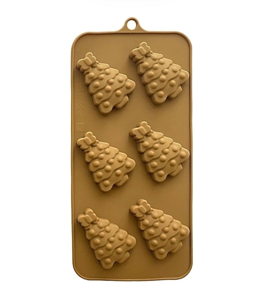 Silicone Christmas Tree Chocolate Mold 6 Cavity