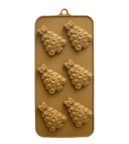 Silicone Christmas Tree Chocolate Mold 6 Cavity
