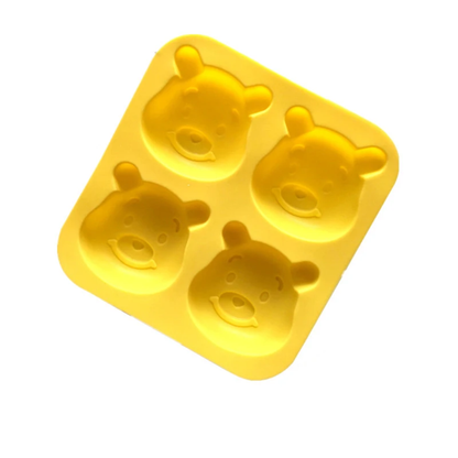 Yellow Bear Face Silicone Chocolate Mold – 4 Cavity