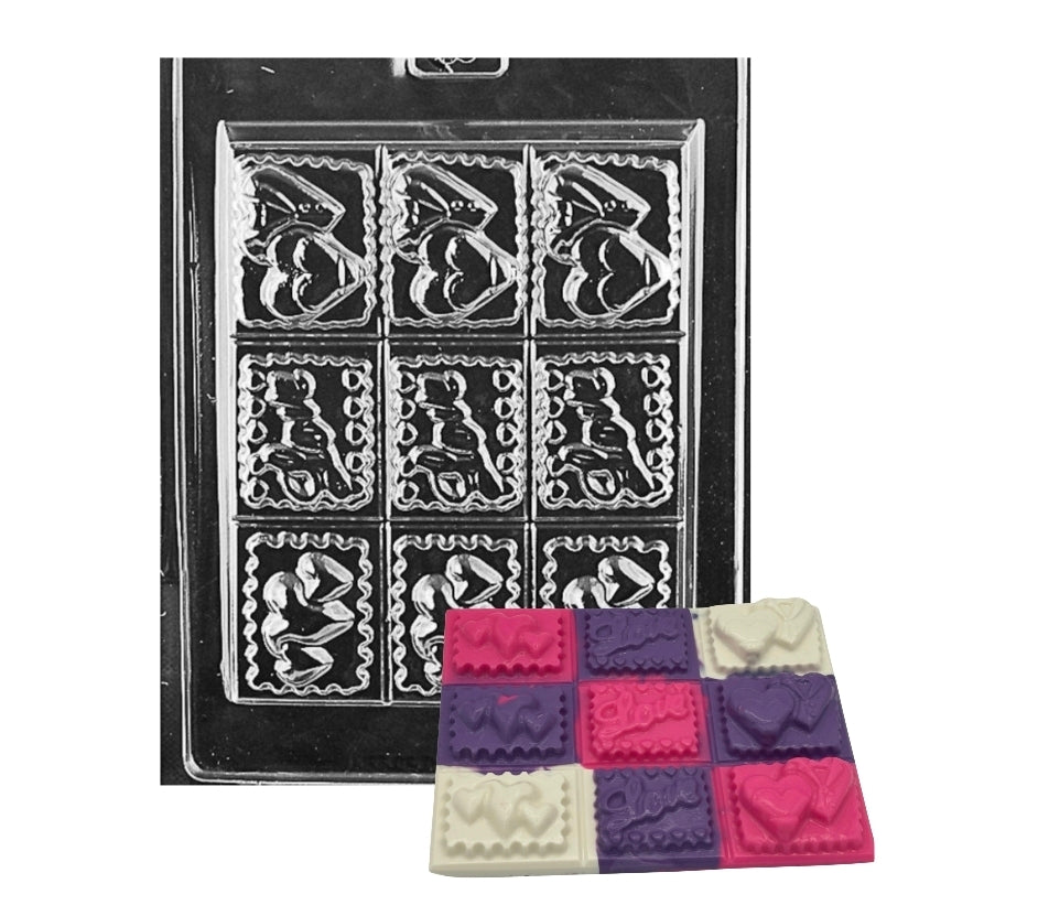 Valentine Chocolate Bar Mold – Food-Safe Plastic