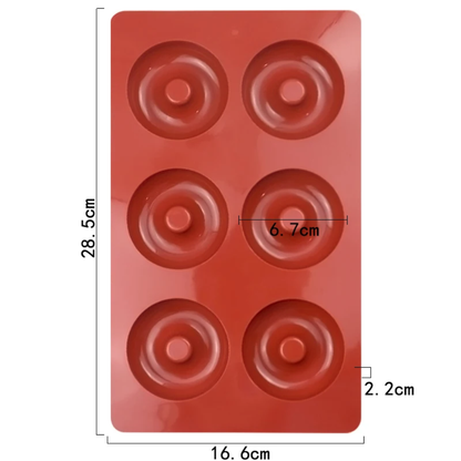 Donut Silicone Baking Mold - 6-Cavity