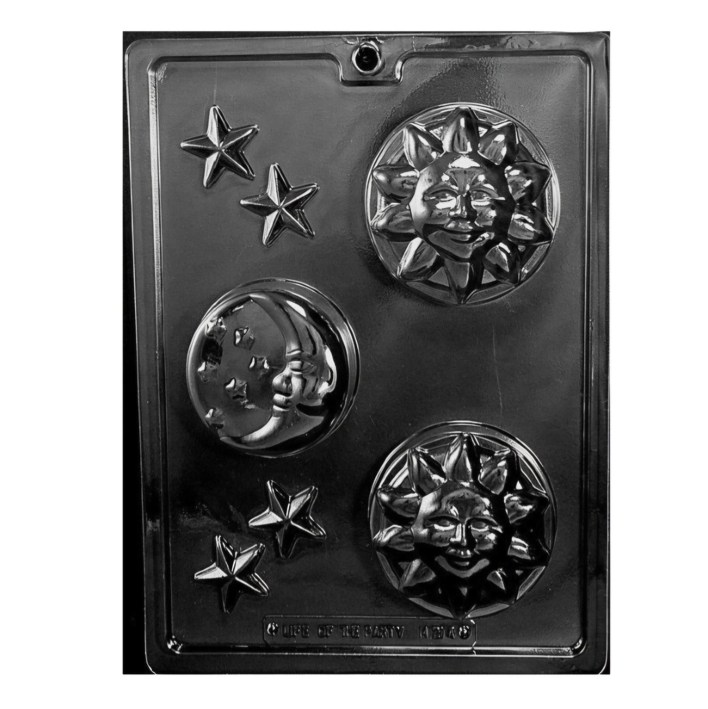 Celestial Chocolate Bar Mold – Moon & Star Round Breakable Candy Bar Mold