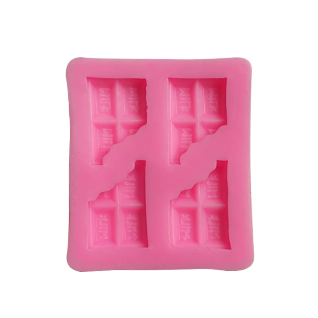 Mini Chocolate Bar Fondant & Gum Paste Silicone Mold – 4 Cavity