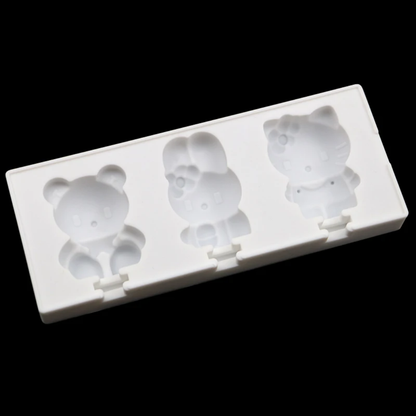 Kawaii Character Lollipop Silicone Mold – 3 Cavity