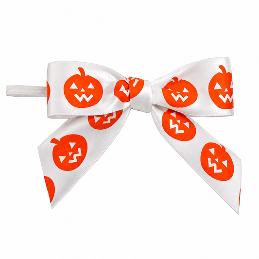 Large White Pumpkin Bows  With Twist Ties 10 Count