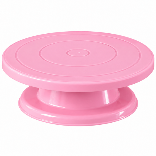 Pink 11" Cake Decorating Turntable – Rotating Plastic Cake Stand