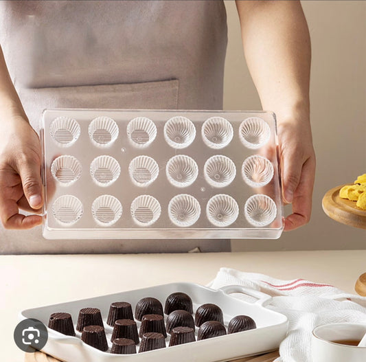 Mini Peanut Butter Cup & Truffle Chocolate Mold – Fluted Polycarbonate Candy Mold