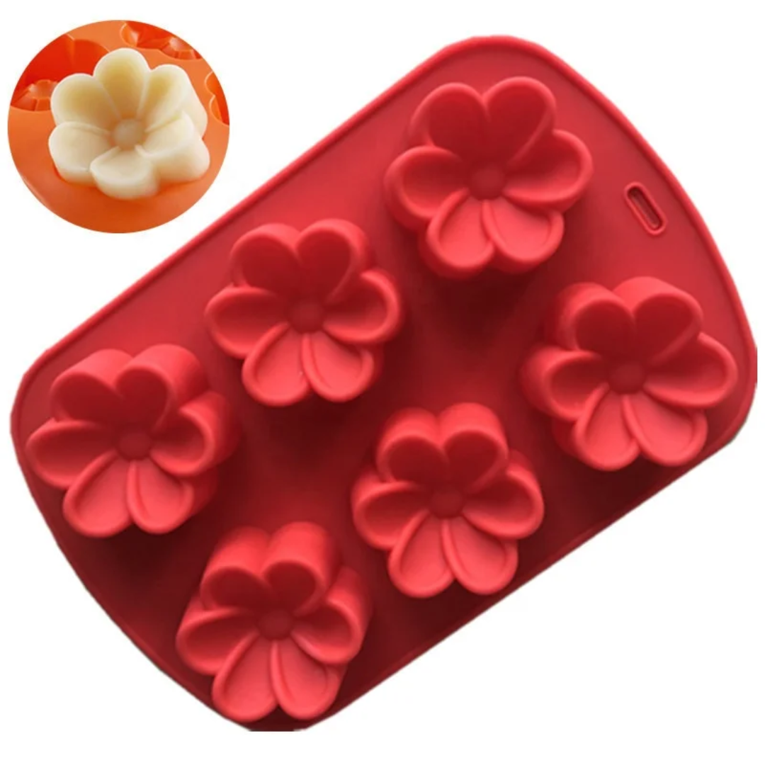 Flower Silicone Chocolate Mold - 6-Cavity