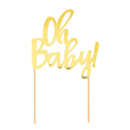 Oh Baby Cake Topper Gold