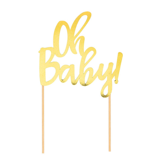Oh Baby Cake Topper Gold