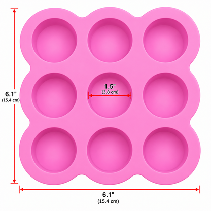 Round Cookie Bar Silicone Mold – 9 Cavity